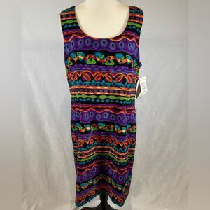 Vintage Jessica Howard colorful patterned sheath dress size 16